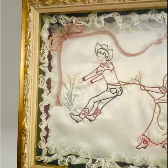 Vintage “Great Catch” Needlepoint Shadow Box - Picture 2 of 7